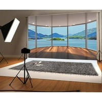 7x5ft Spring Wild Landscape Backdrop Natural Scenic Polyester Photography Background Horses Tree Green Grassland with Florets Clear Weather Post Card Wedding Photo Studio Prop